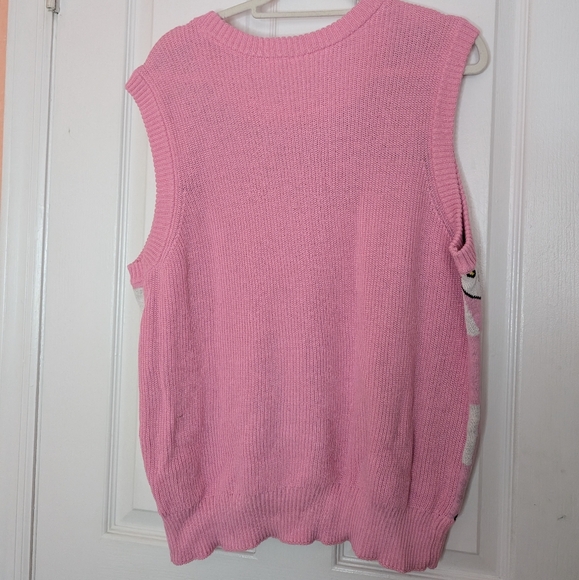 NWT Hello Kitty Pink Checkered Sweater Vest Size 1X - Picture 4 of 5